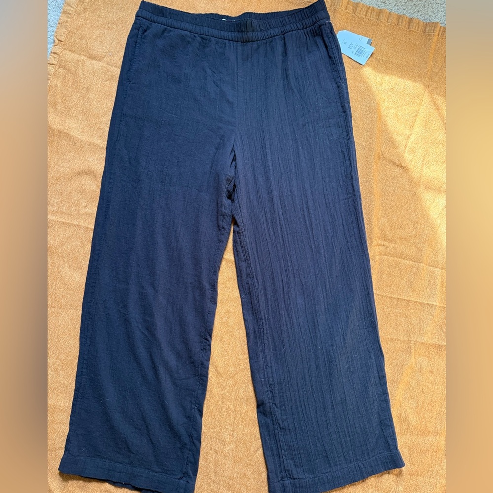 Wonderly Black Gauze Flowy Relaxed Pants